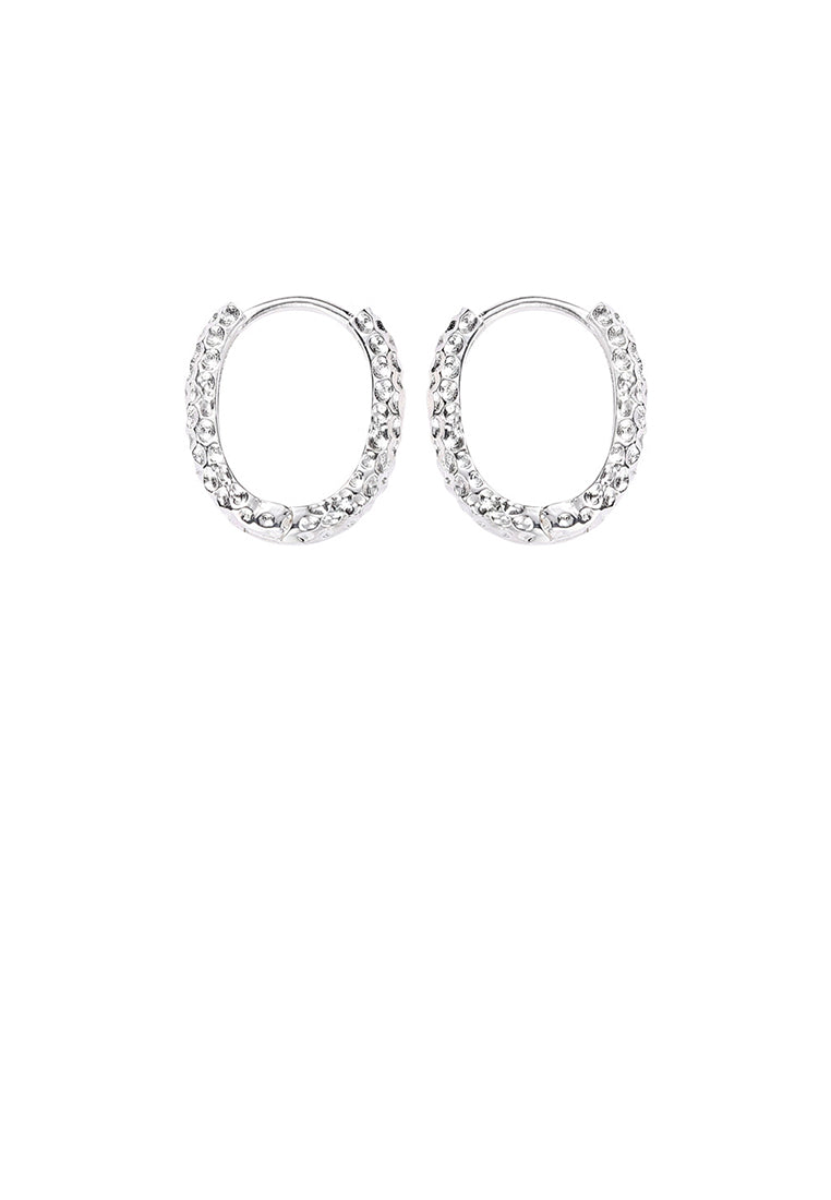 925 Sterling Silver Plated Gold Simple Fashion Convex Irregular Geometric Circle Stud Earrings
