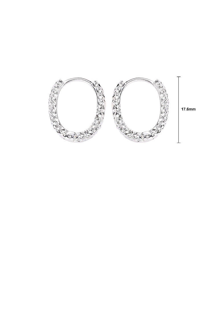 925 Sterling Silver Plated Gold Simple Fashion Convex Irregular Geometric Circle Stud Earrings