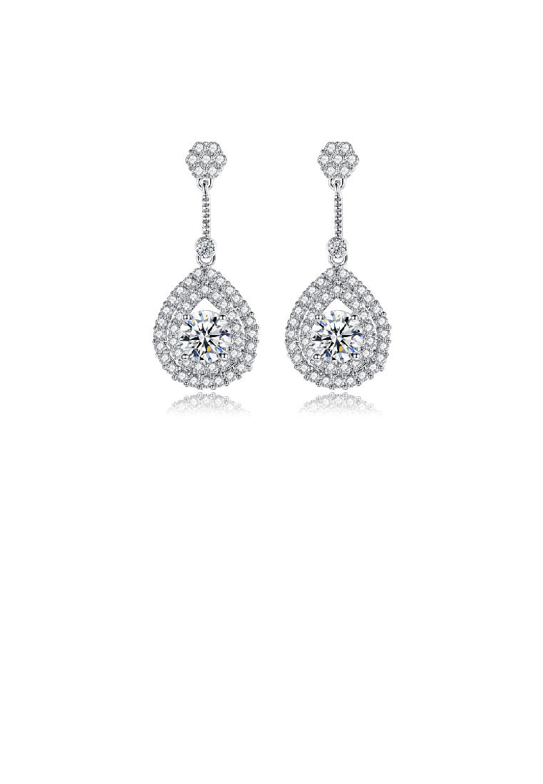 Fashion Simple Water Drop Shaped Geometric Earrings with Cubic Zirconia - Luxurious Look