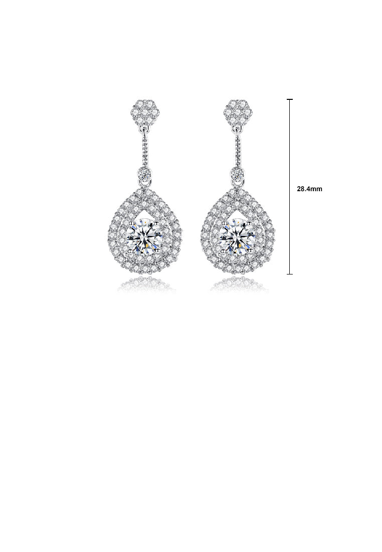 Fashion Simple Water Drop Shaped Geometric Earrings with Cubic Zirconia - Luxurious Look