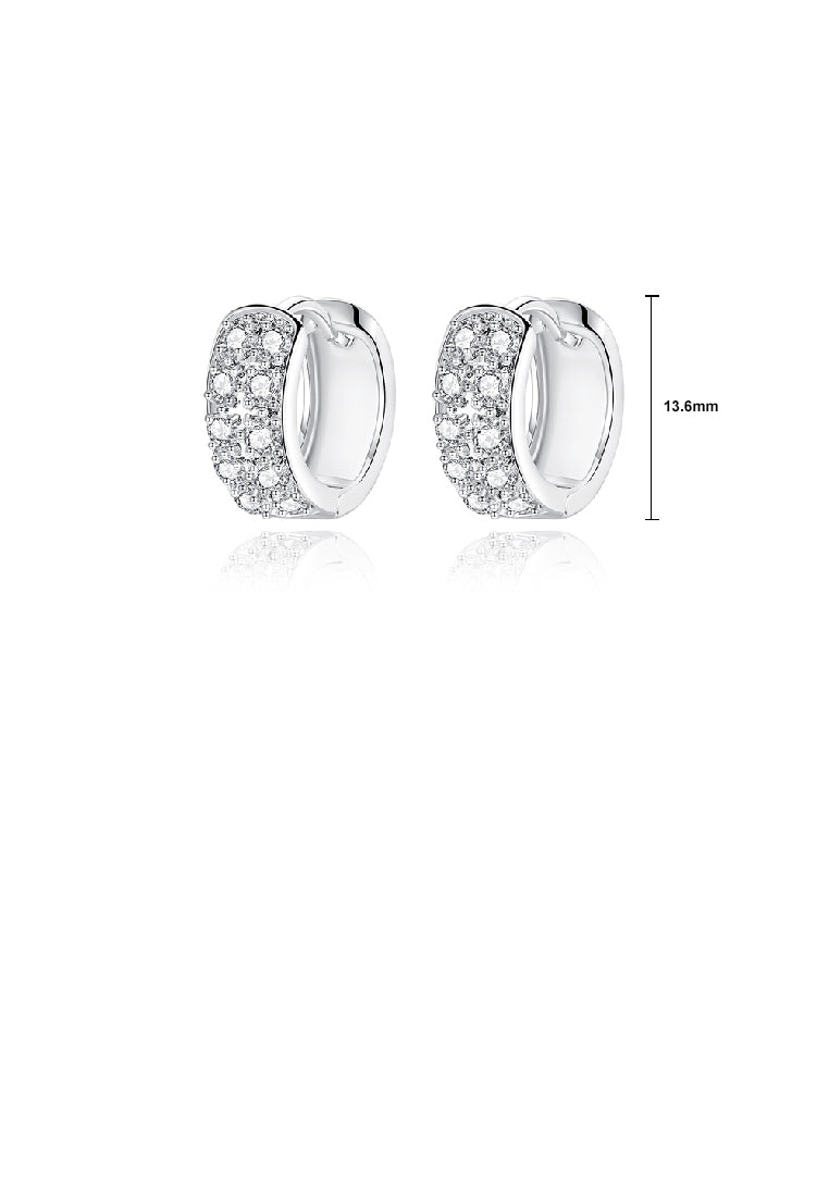 Simple Bright Geometric Circle Stud Earrings with Cubic Zirconia - Luxurious Look