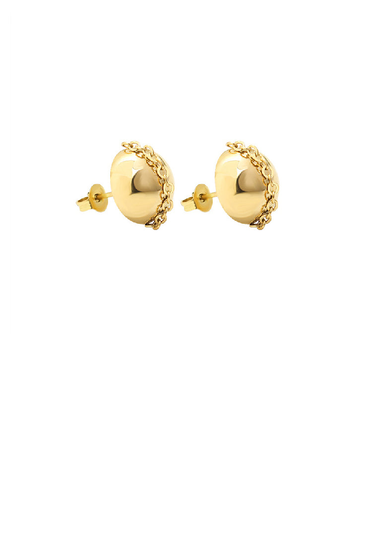 Fashion Simple Plated Gold 316L Stainless Steel Geometric Stud Earrings