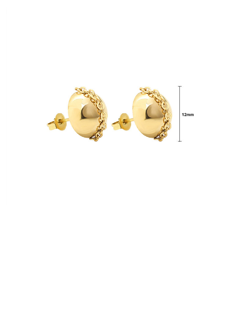 Fashion Simple Plated Gold 316L Stainless Steel Geometric Stud Earrings