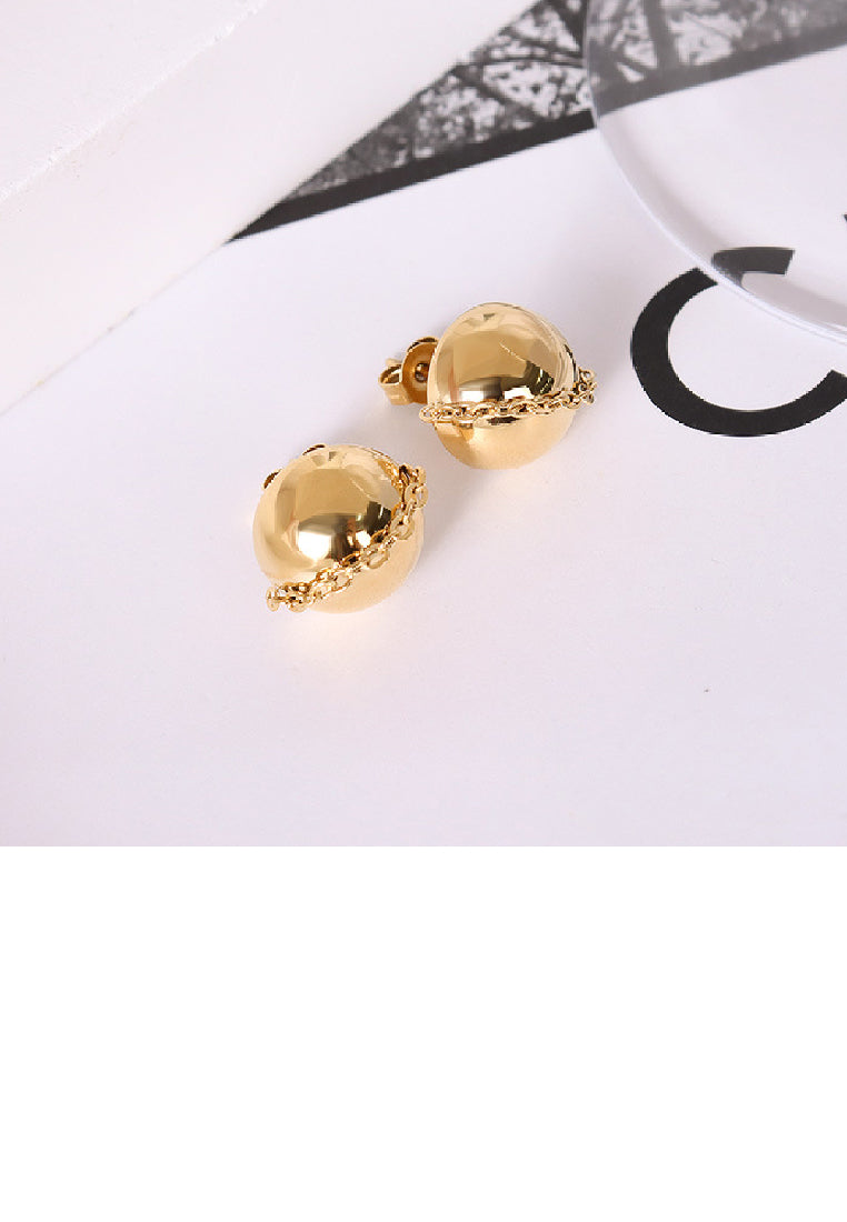 Fashion Simple Plated Gold 316L Stainless Steel Geometric Stud Earrings