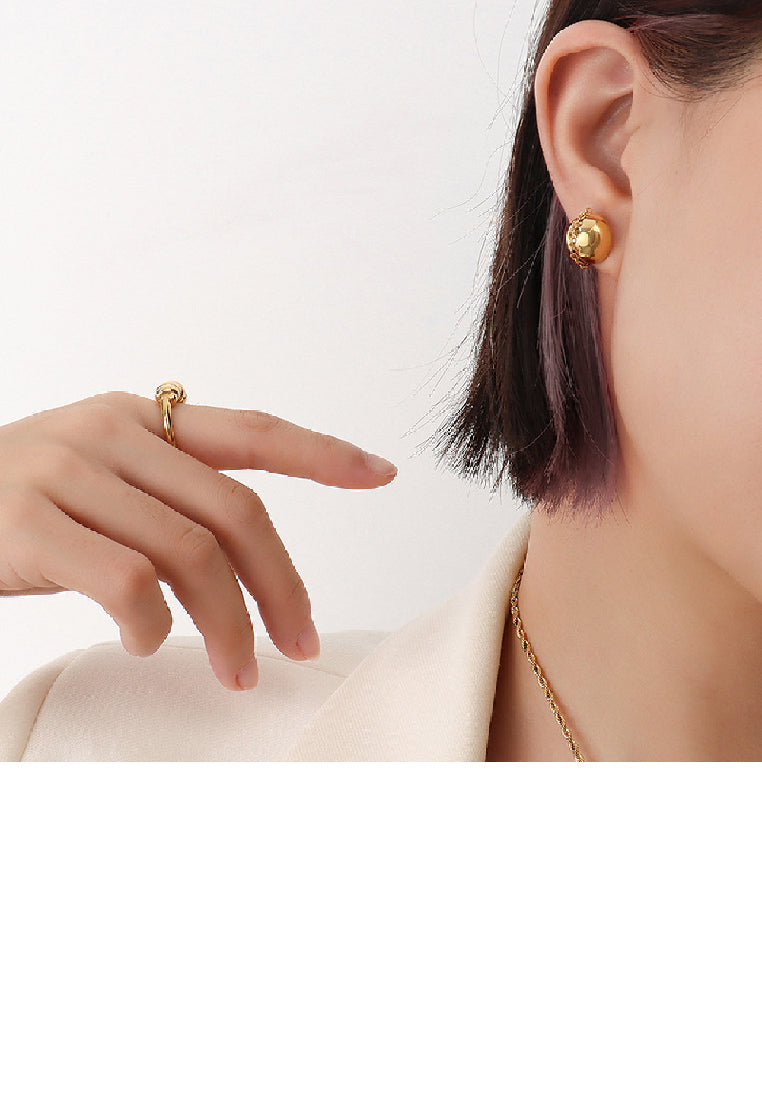 Fashion Simple Plated Gold 316L Stainless Steel Geometric Stud Earrings