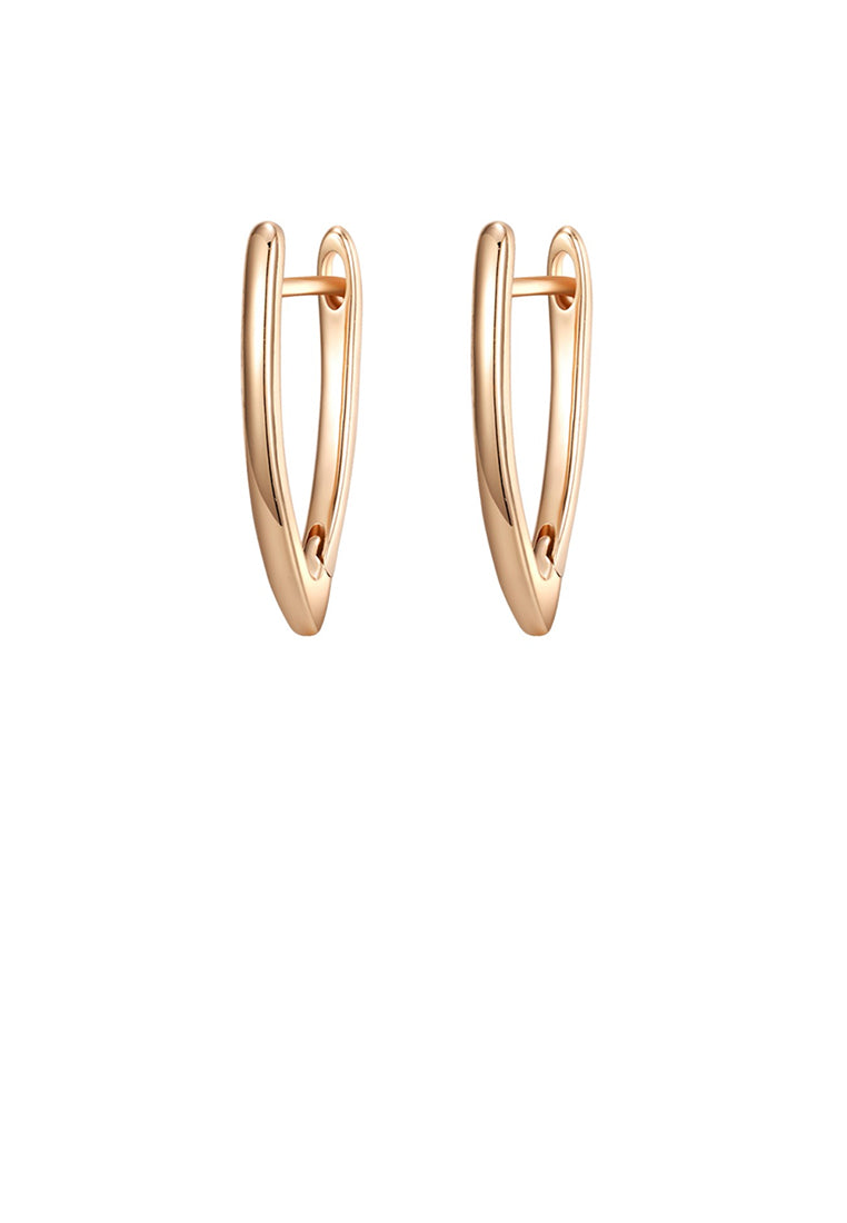 Simple and Fashion Plated Rose Gold Geometric Earrings