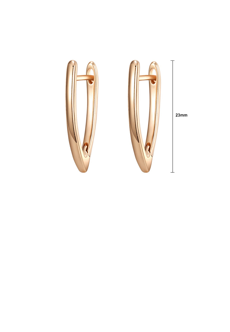 Simple and Fashion Plated Rose Gold Geometric Earrings