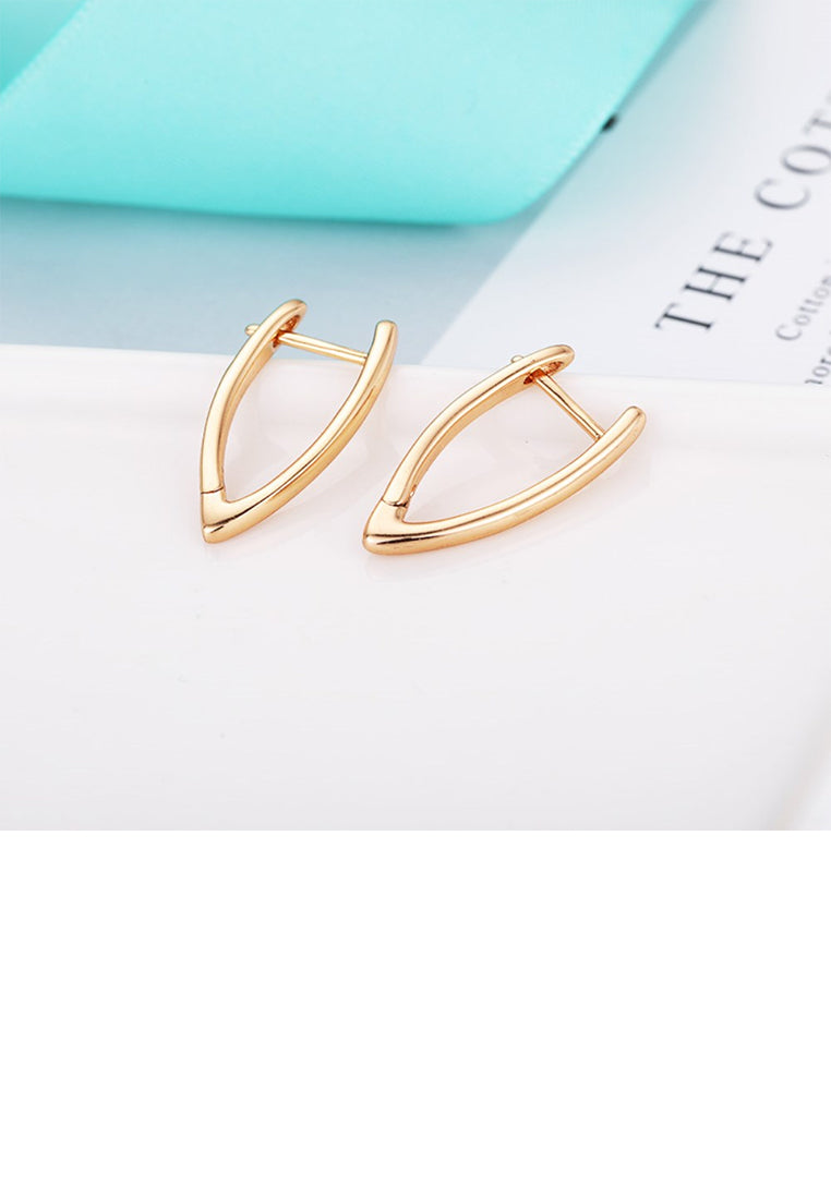 Simple and Fashion Plated Rose Gold Geometric Earrings