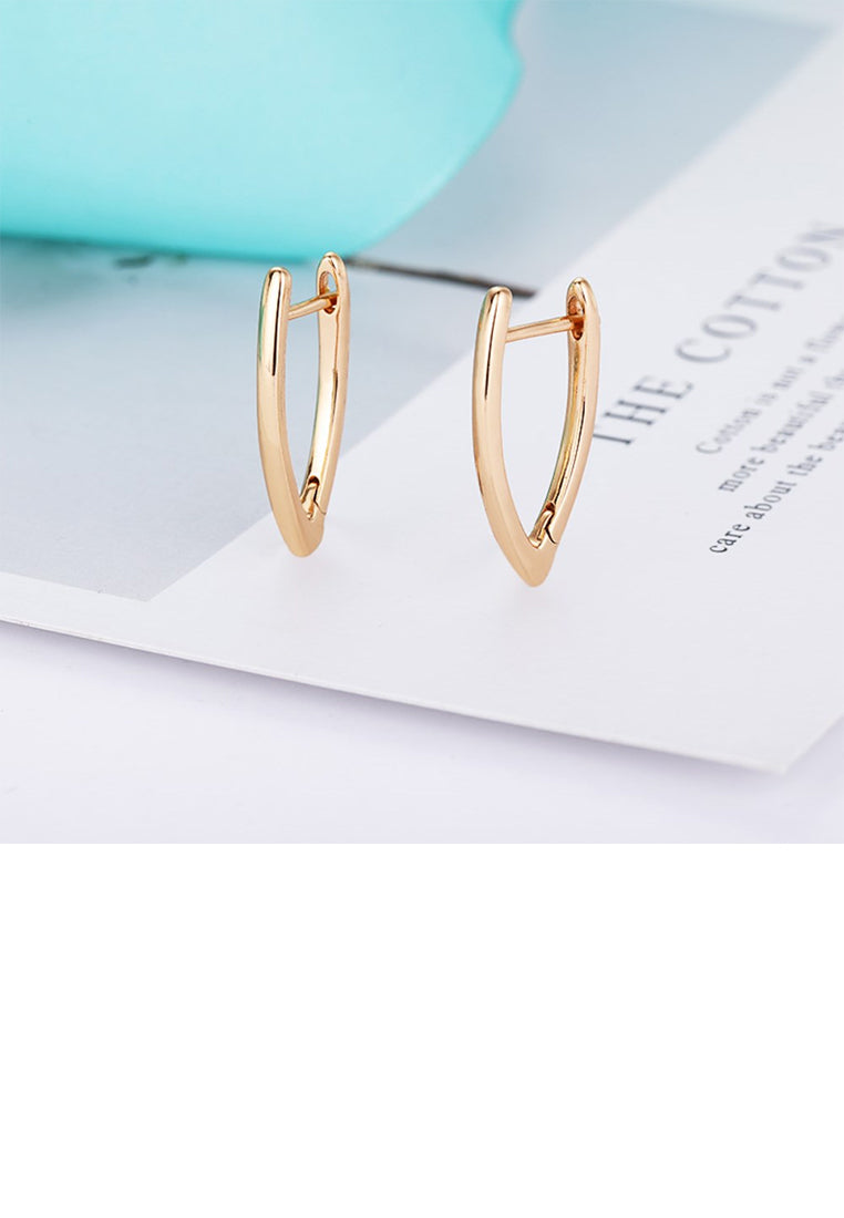 Simple and Fashion Plated Rose Gold Geometric Earrings