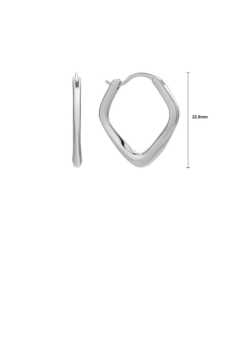 925 Sterling Silver Simple and Fashion Hollow Geometric Diamond Stud Earrings