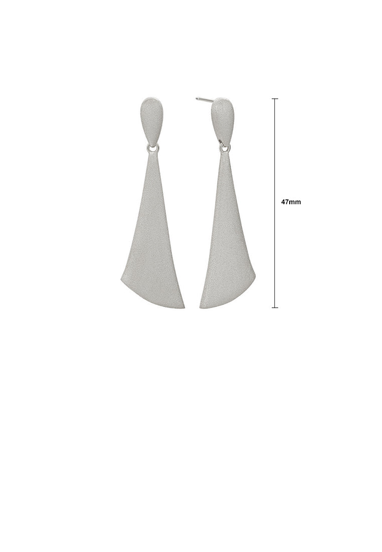 925 Sterling Silver Fashion Temperament Brushed Geometric Tassel Earrings