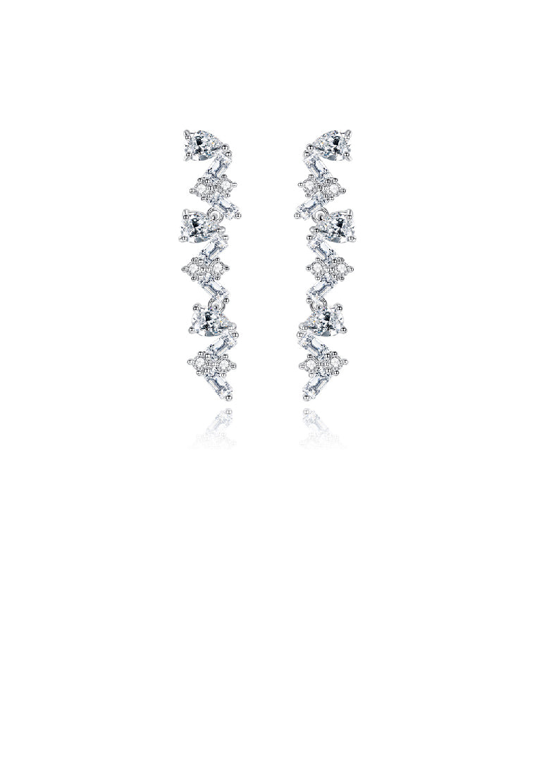 Simple Fashion Geometric Cubic Zirconia Tassel Earrings - Luxurious Look