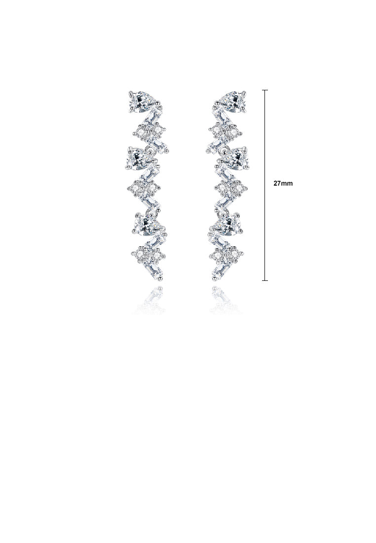 Simple Fashion Geometric Cubic Zirconia Tassel Earrings - Luxurious Look