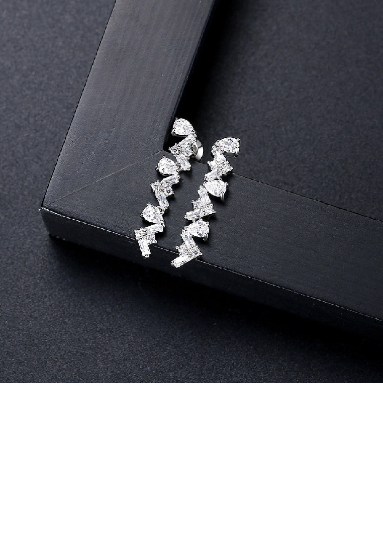 Simple Fashion Geometric Cubic Zirconia Tassel Earrings - Luxurious Look