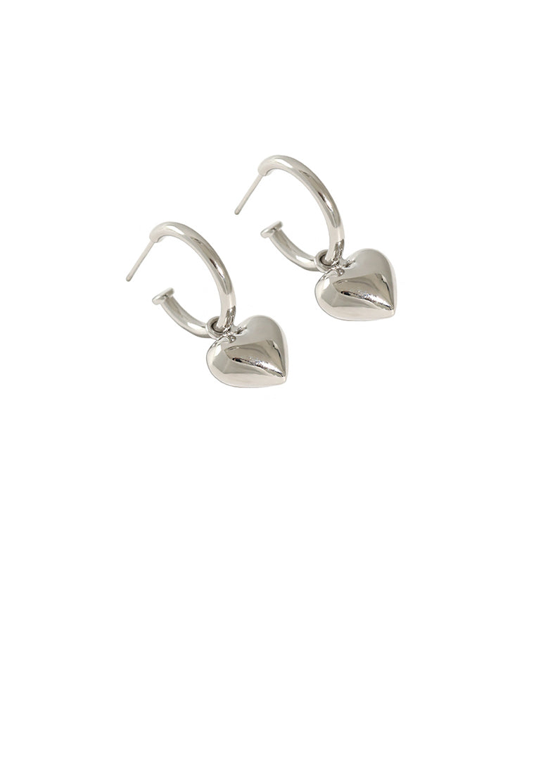 925 Sterling Silver Simple Fashion Heart Earrings