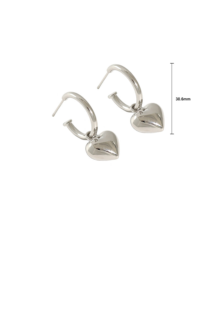 925 Sterling Silver Simple Fashion Heart Earrings