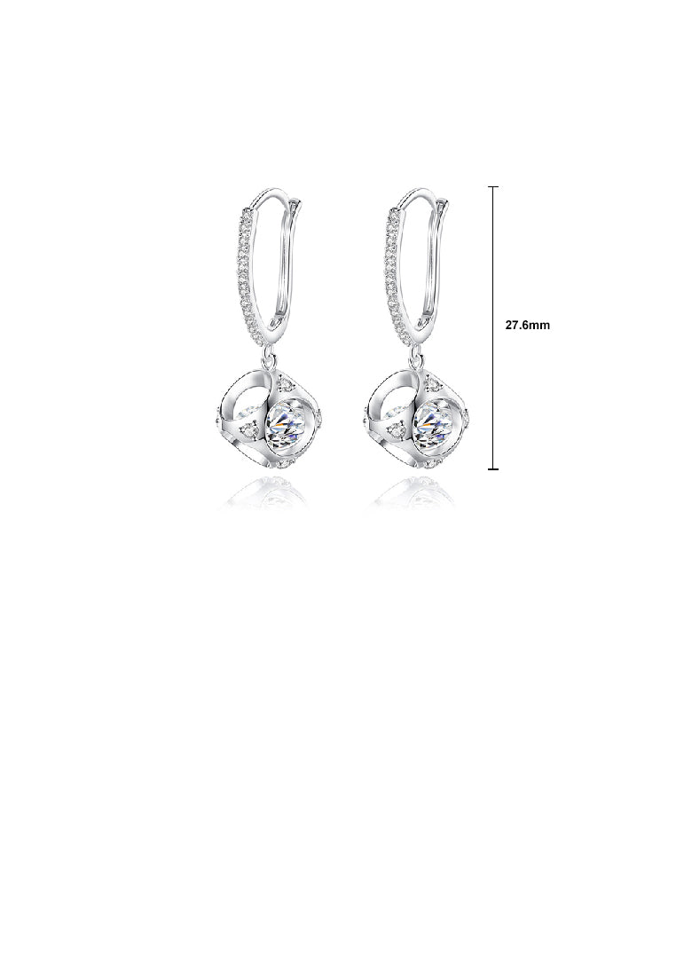 Simple Fashion Hollow Geometric Square Long Earrings with Cubic Zirconia - Luxurious Look