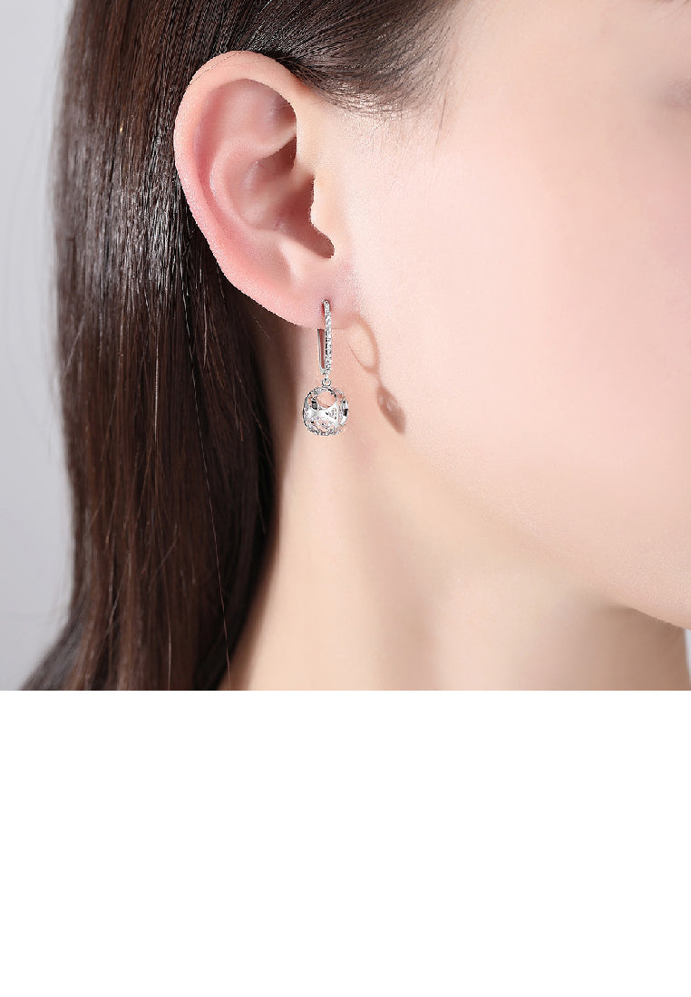 Simple Fashion Hollow Geometric Square Long Earrings with Cubic Zirconia - Luxurious Look
