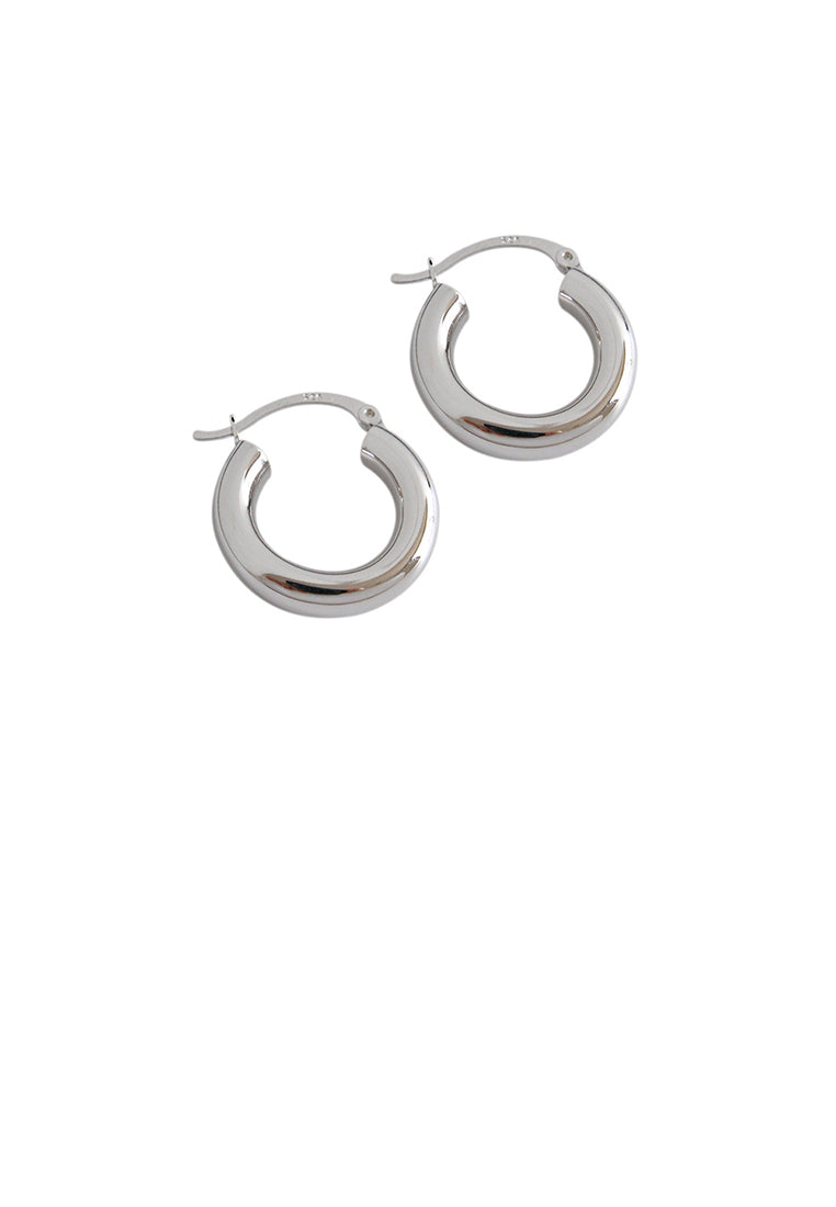 925 Sterling Silver Simple Fashion Geometric Round Earrings
