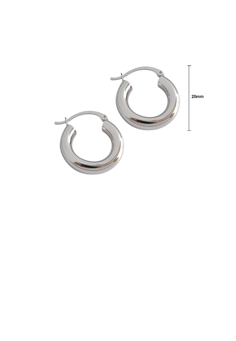 925 Sterling Silver Simple Fashion Geometric Round Earrings