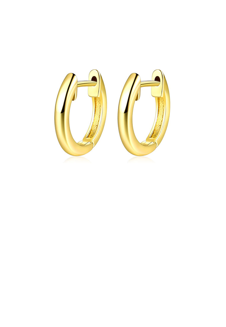Simple and Fashion Plated Gold Geometric Circle Stud Earrings