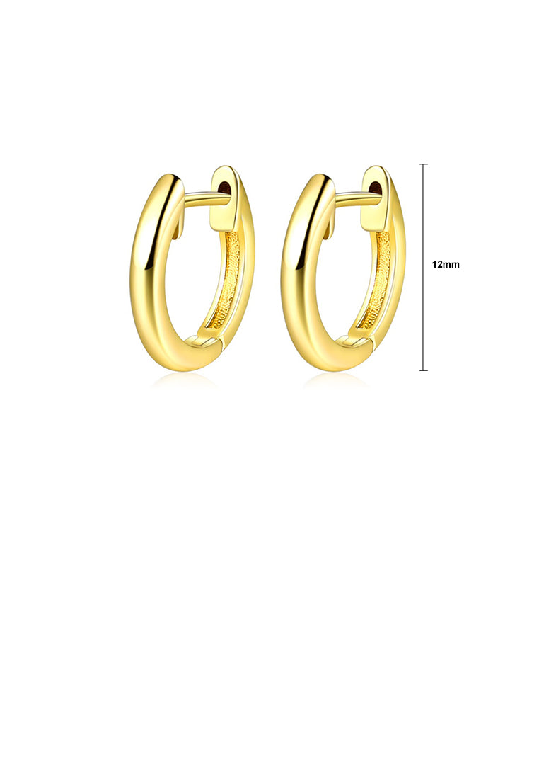 Simple and Fashion Plated Gold Geometric Circle Stud Earrings