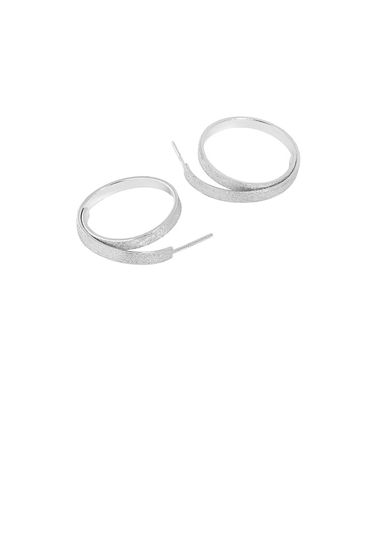 925 Sterling Silver Simple Personality Geometric Circle Stud Earrings