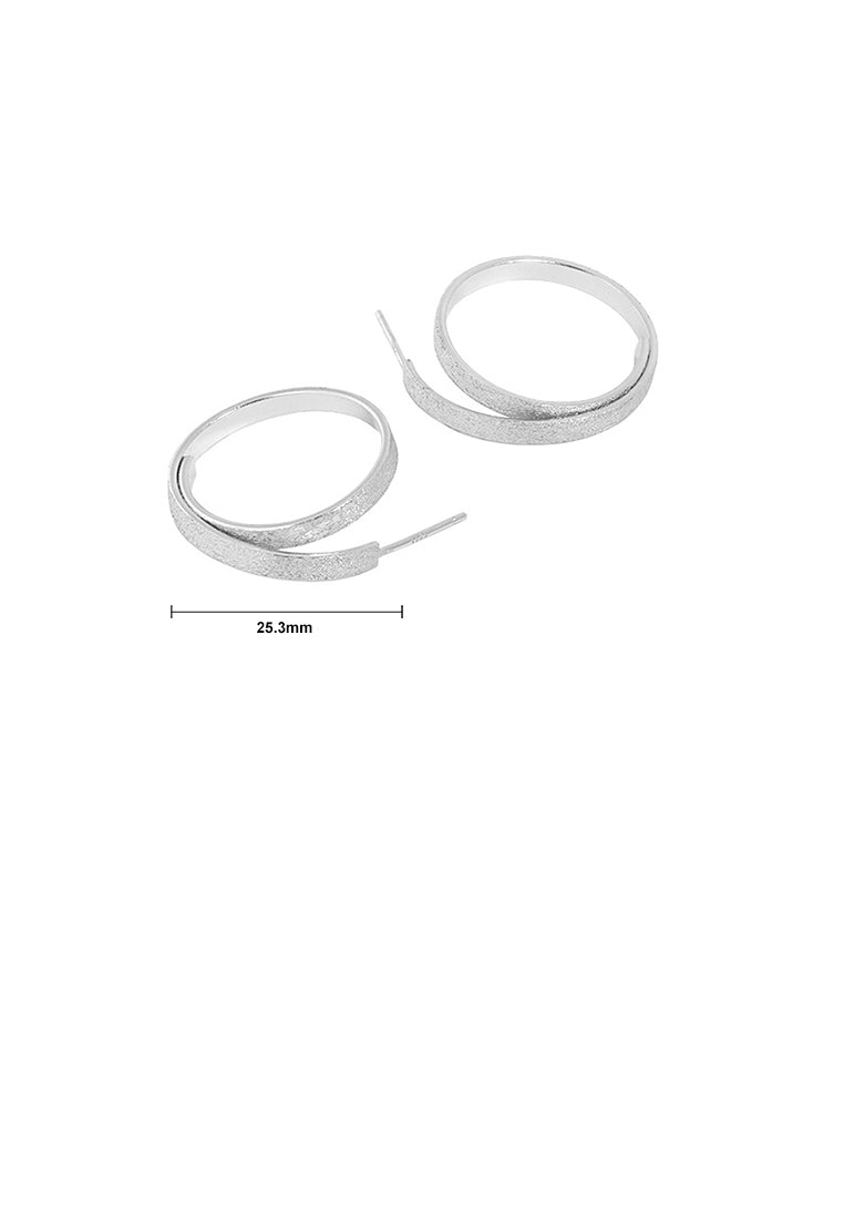 925 Sterling Silver Simple Personality Geometric Circle Stud Earrings