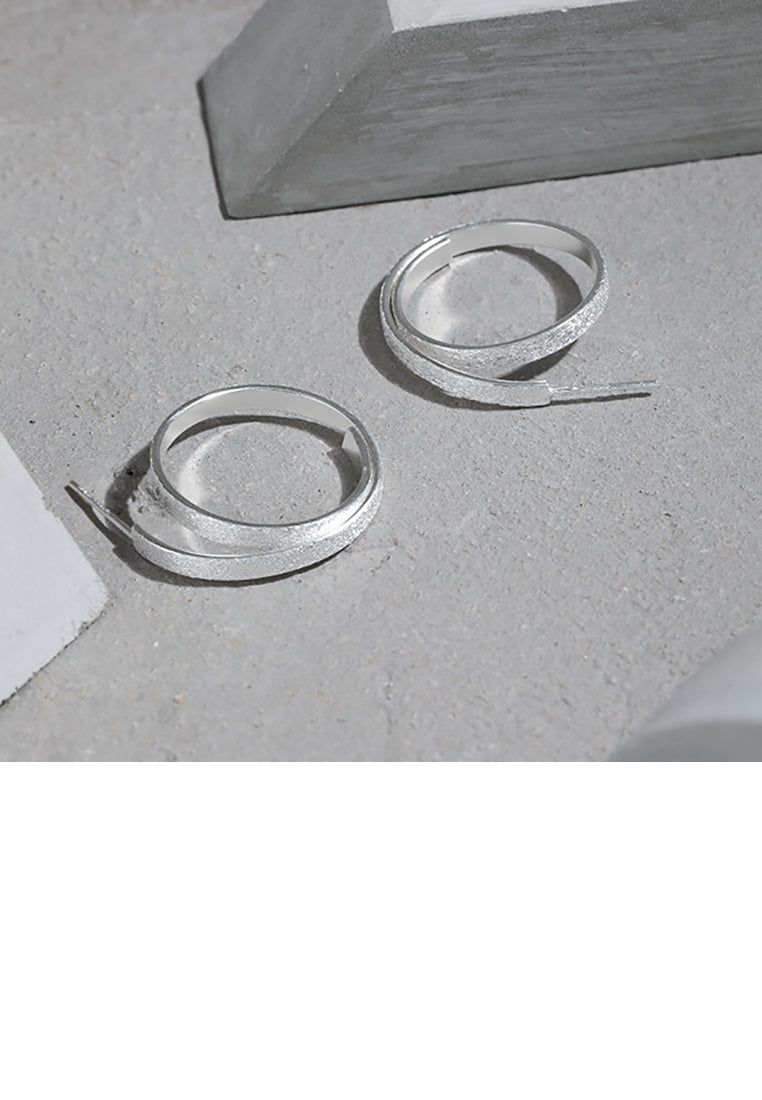 925 Sterling Silver Simple Personality Geometric Circle Stud Earrings