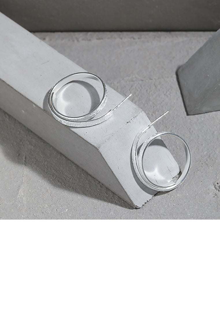 925 Sterling Silver Simple Personality Geometric Circle Stud Earrings