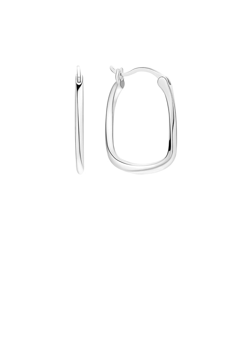 925 Sterling Silver Simple Fashion Hollow Wave Geometric Stud Earrings