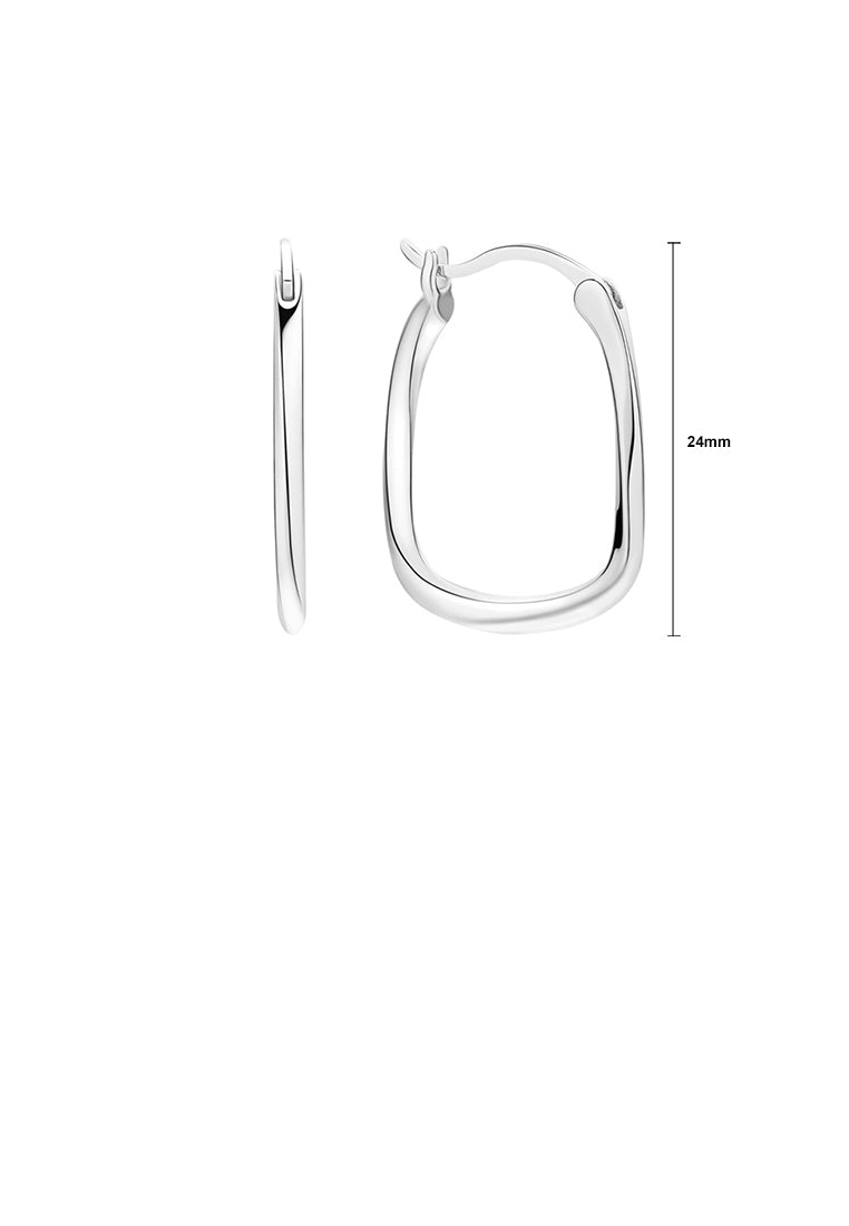 925 Sterling Silver Simple Fashion Hollow Wave Geometric Stud Earrings