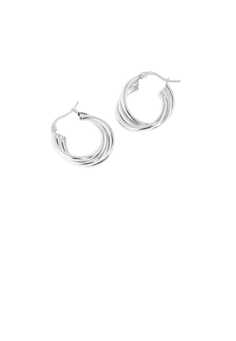 925 Sterling Silver Fashion Personality Geometric Line Round Stud Earrings