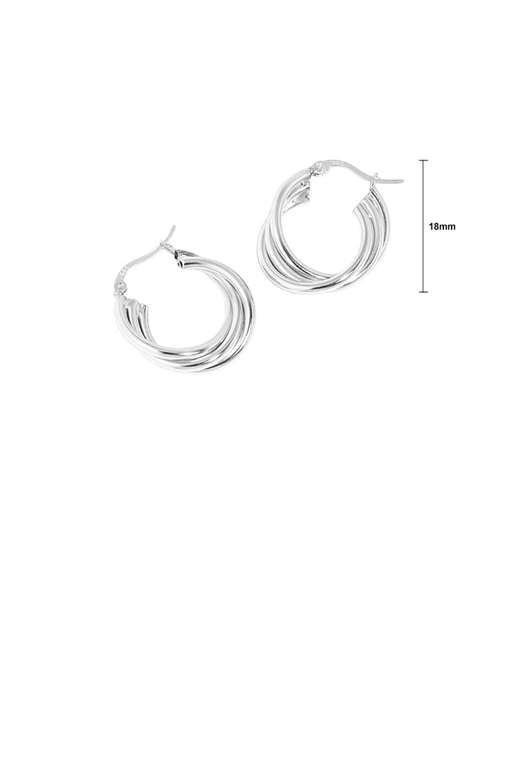 925 Sterling Silver Fashion Personality Geometric Line Round Stud Earrings