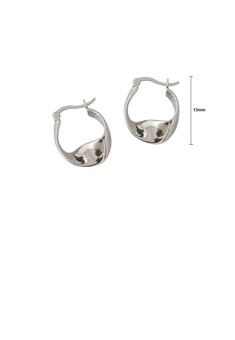 925 Sterling Silver Simple Personality Smooth Twisted Geometric Stud Earrings