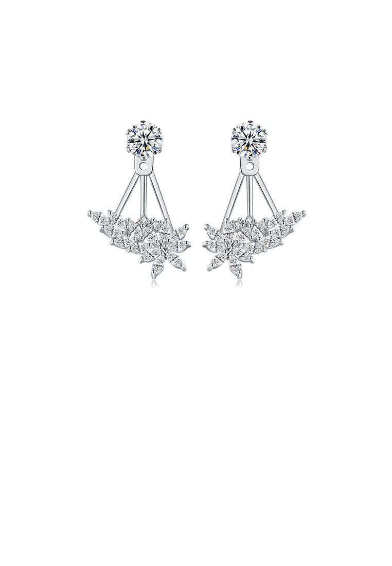 Fashion and Elegant Floral Earrings with Cubic Zirconia - Luxurious Look