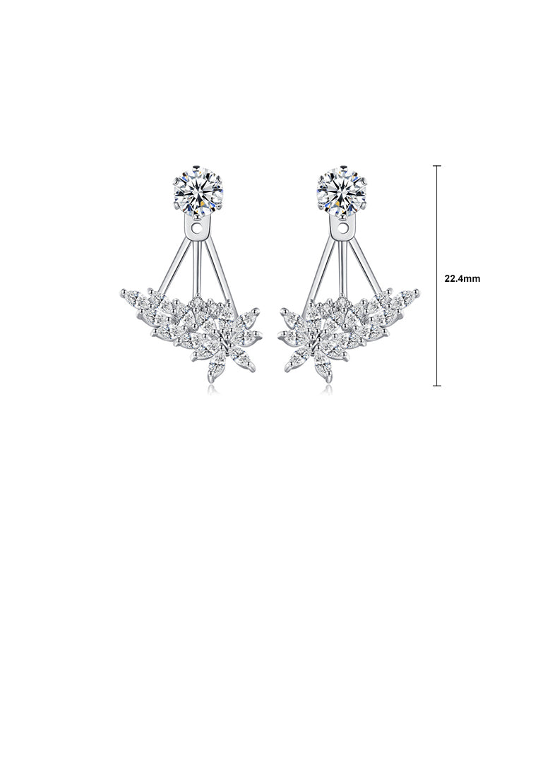 Fashion and Elegant Floral Earrings with Cubic Zirconia - Luxurious Look