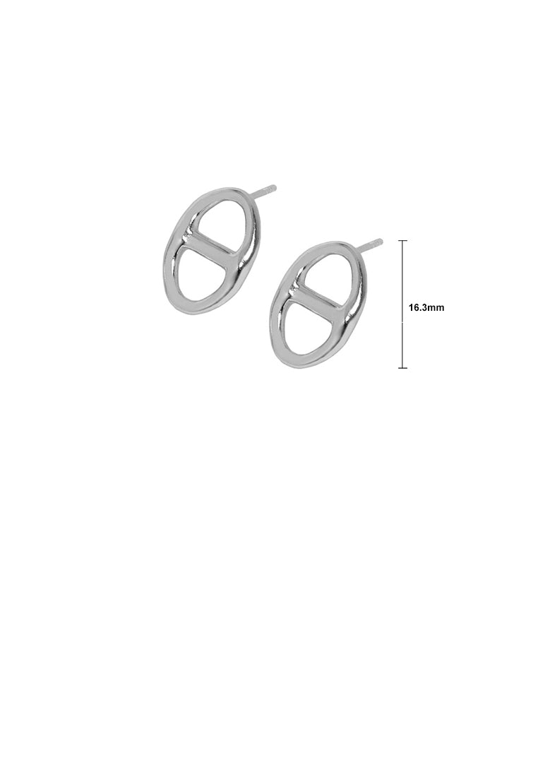 925 Sterling Silver Simple and Fashion Hollow Geometric Stud Earrings