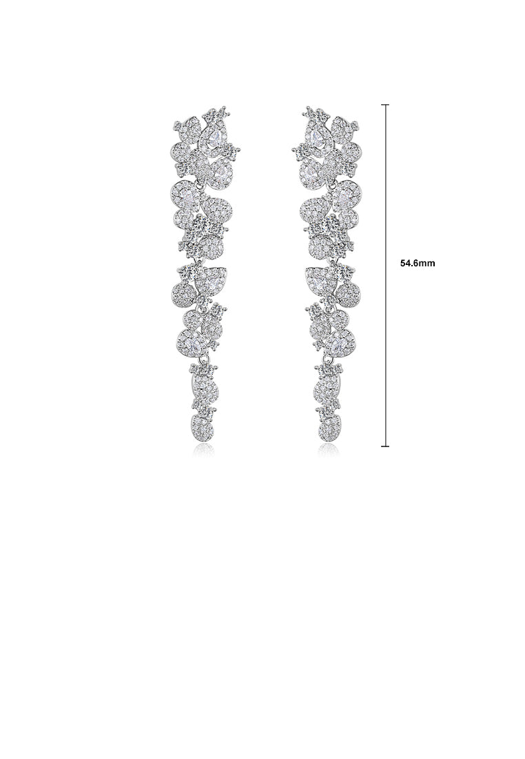 Fashion Bright Water Drop-shaped Tassel Earrings with Cubic Zirconia - Luxurious Look
