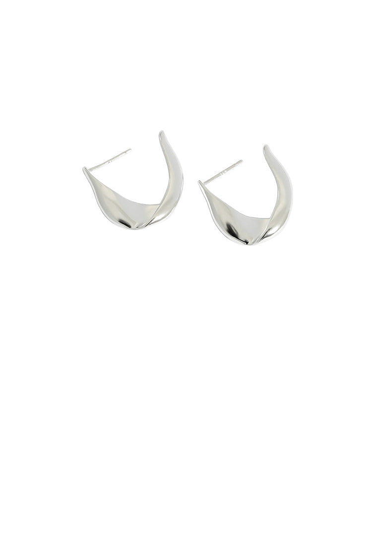 925 Sterling Silver Fashion Simple Button Pattern Geometric Stud Earrings