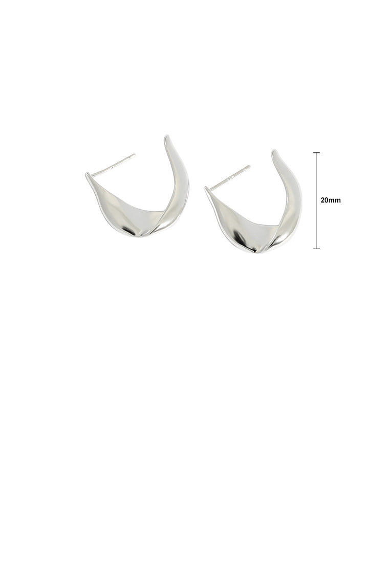 925 Sterling Silver Fashion Simple Button Pattern Geometric Stud Earrings