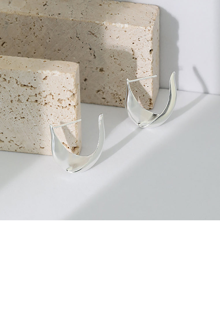 925 Sterling Silver Fashion Simple Button Pattern Geometric Stud Earrings