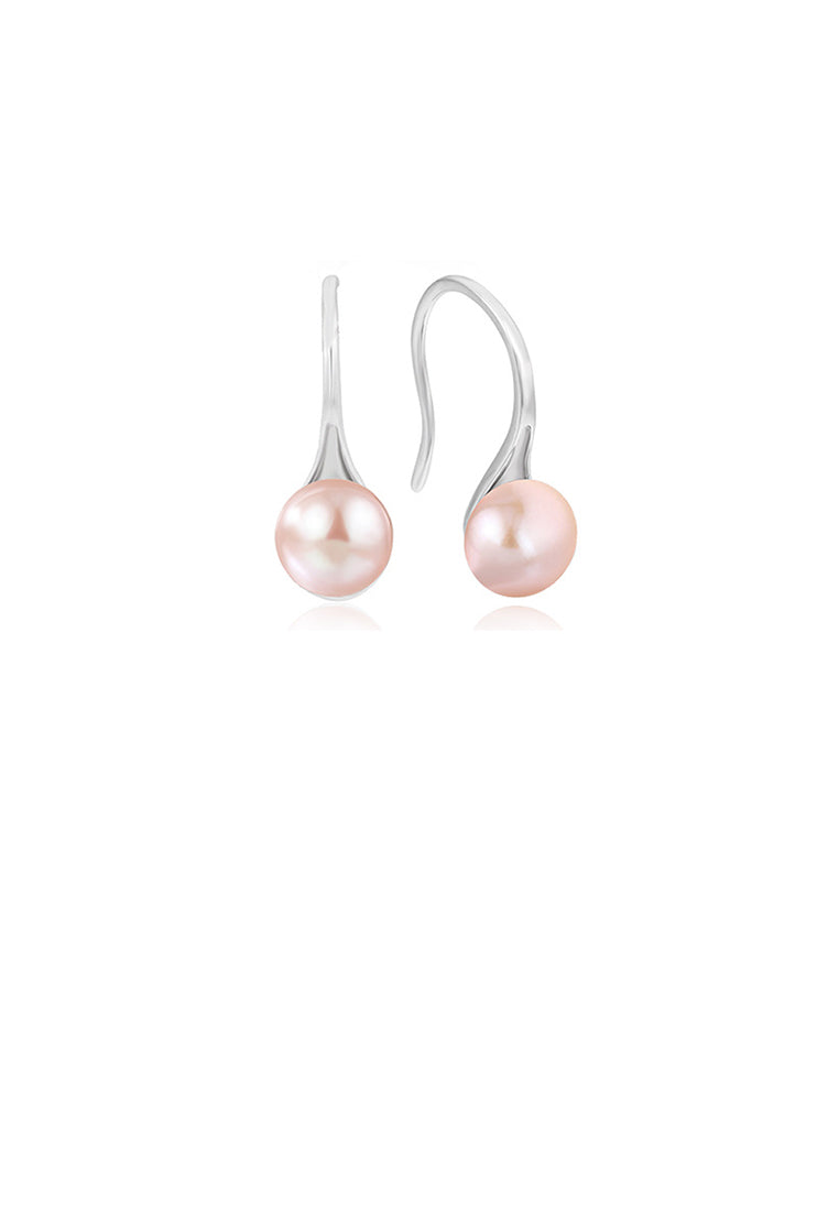 925 Sterling Silver Simple Temperament Water Drop-shaped Purple Freshwater Pearl Earrings - Luxurious Look