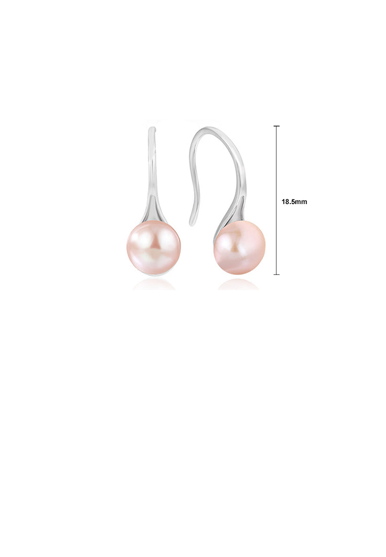 925 Sterling Silver Simple Temperament Water Drop-shaped Purple Freshwater Pearl Earrings - Luxurious Look