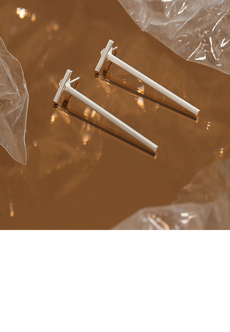 925 Sterling Silver Simple Fashion T-shaped Geometric Stud Earrings