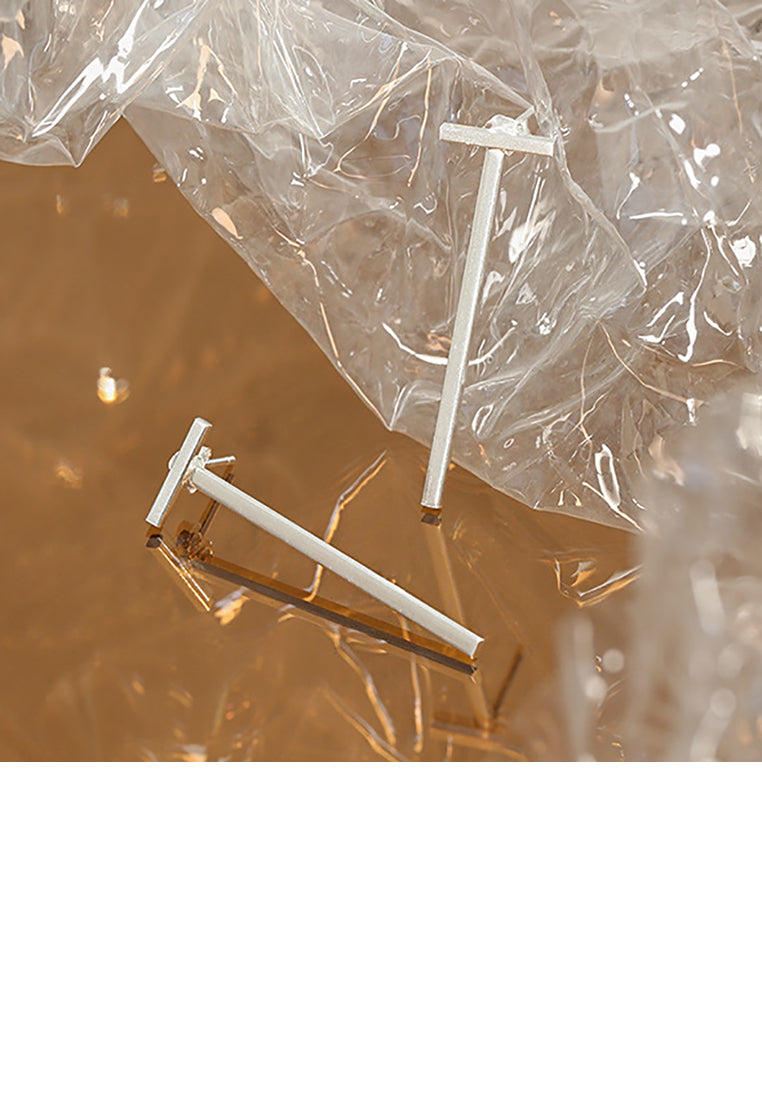 925 Sterling Silver Simple Fashion T-shaped Geometric Stud Earrings