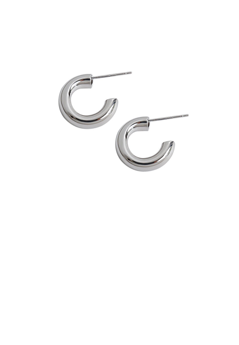 925 Sterling Silver Simple Fashion Geometric Circle Stud Earrings