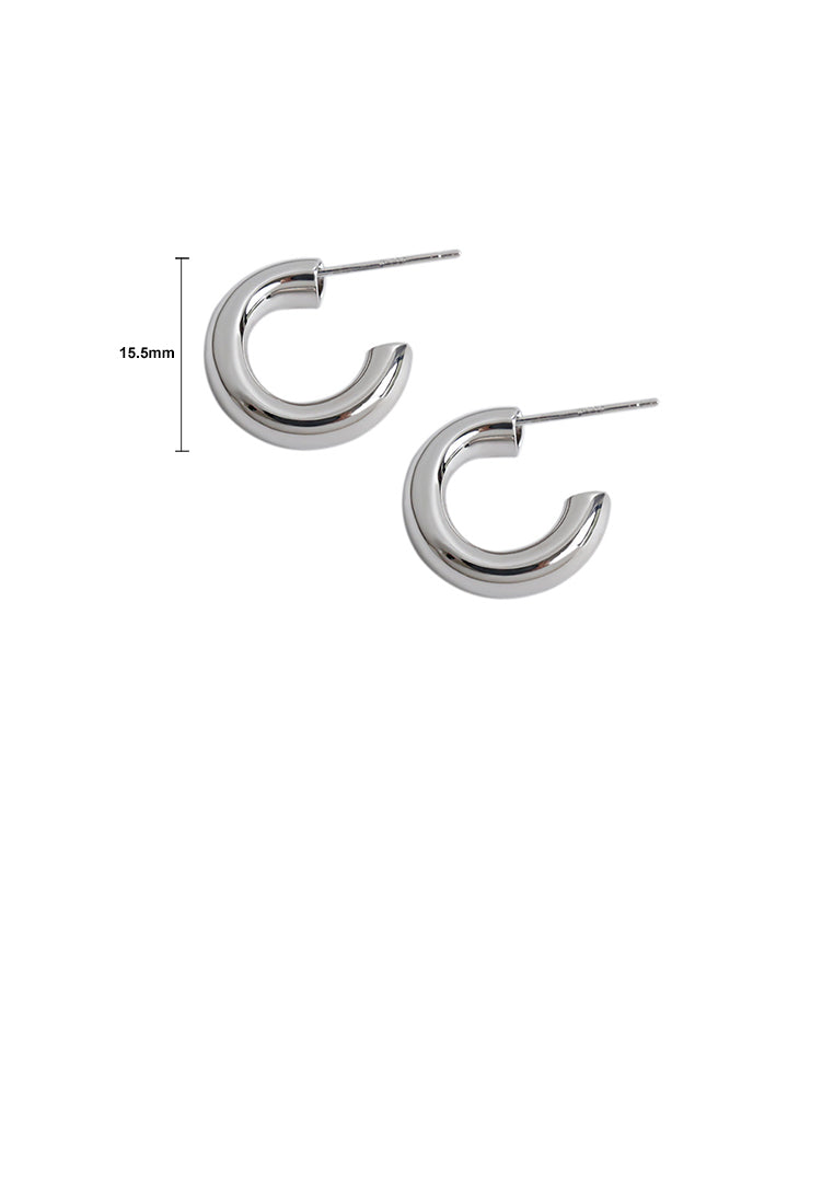 925 Sterling Silver Simple Fashion Geometric Circle Stud Earrings