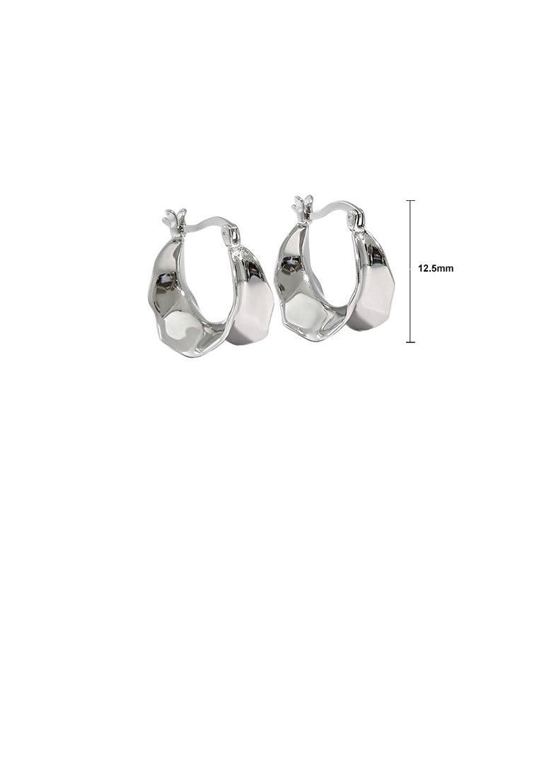 925 Sterling Silver Simple Fashion Irregular Concave Convex Geometry Earrings