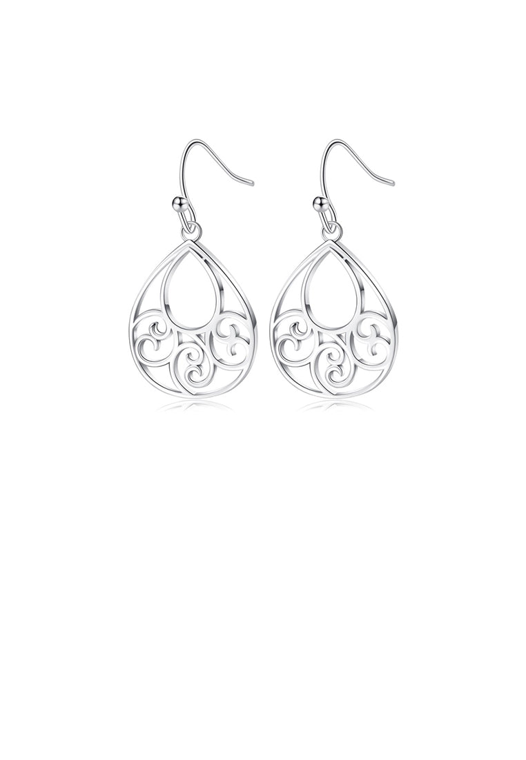 Fashion Simple Hollow Pattern Geometric Water Drop-shaped Stud Earrings